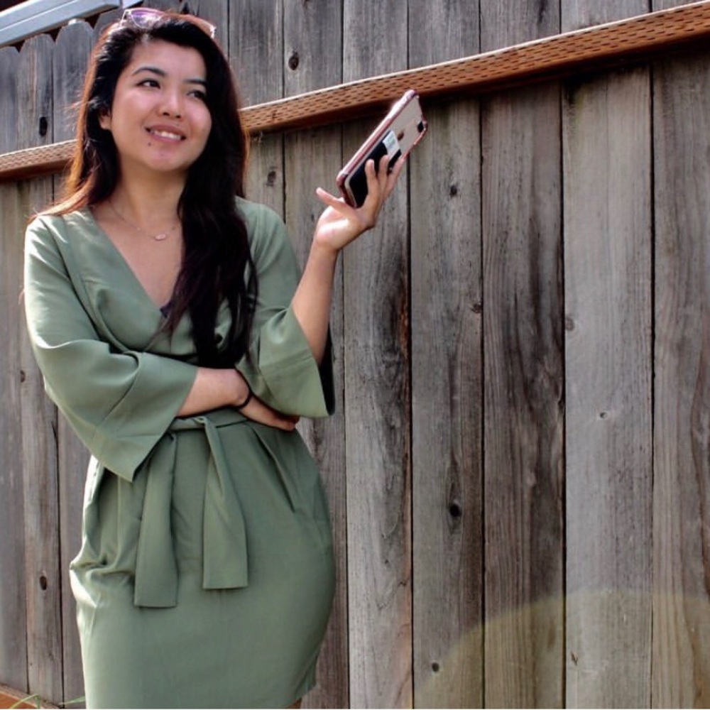 ASOS PETITE Olive Green WRAP Dress
